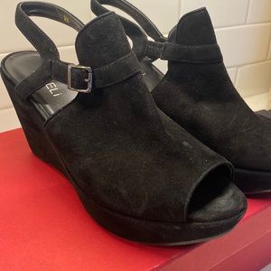 Vaneli black suede high heels